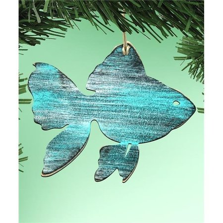 DESIGNOCRACY Designocracy 99534-O Fish Wooden Ornament 99534-O